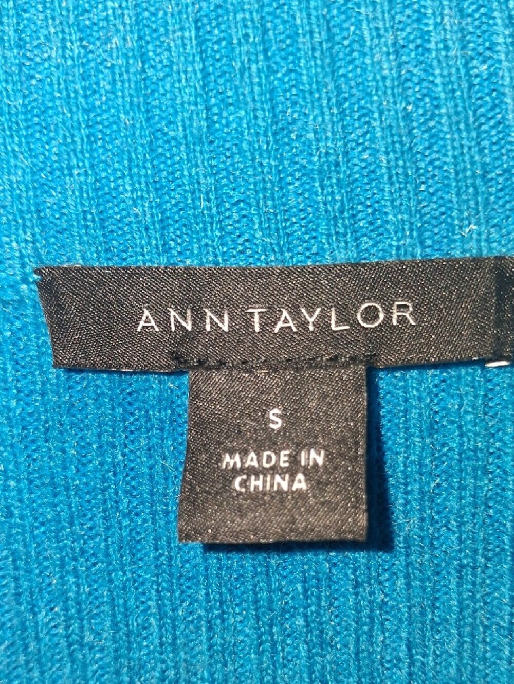 Ann Taylor Women Teal Knit A-Line Dress with Flared Sleeves - Picture 5 of 5